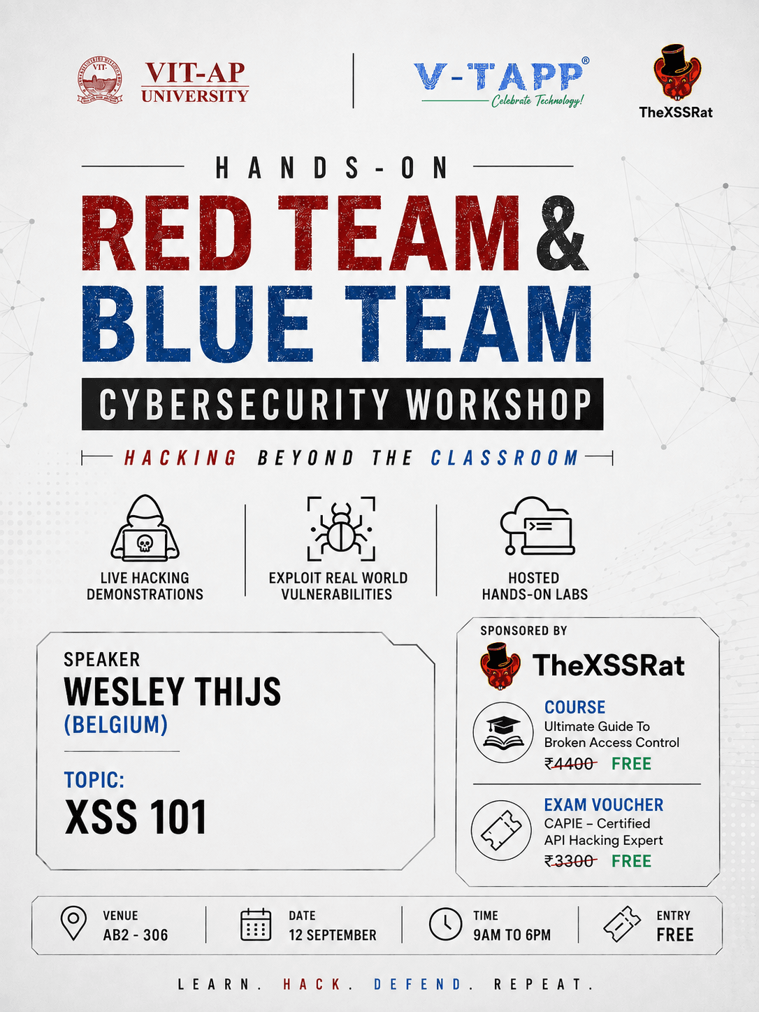 Hands on Red Team & Blue Team Cybersecurity Workshop poster