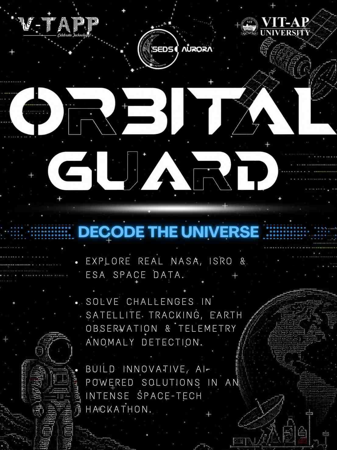 orbital guard:open nasa/isro saatellite data Hackathon poster